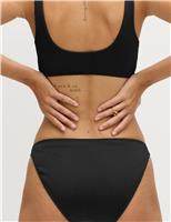 Ribbed High Leg Bikini Bottoms