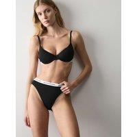 Autograph Lille Supima Cotton High Waisted High Leg Knickers Black