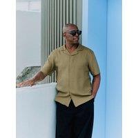 Autograph Linen Blend Short Sleeve Shirt Khaki