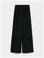 Crinkle Elasticated Waist Wide Leg Trousers
