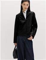 M&S Faux Leather Jacket Black