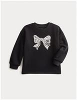Pure Cotton Sequin Bow Top (2-8 Yrs)