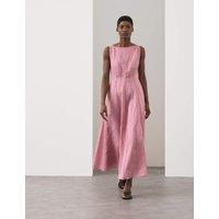 Autograph Pure Ramie Godet Waisted Maxi Dress Dusty Pink