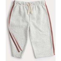 M&S Cotton Rich Wide Leg Striped Joggers (0-3 Yrs) Grey Mix