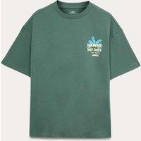 M&S Pure Cotton Hawaii Surf Graphic T-Shirt (6-16 Yrs) Bottle Green