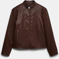 M&S Faux Leather Jacket Chocolate