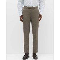 M&S Slim Fit Striped Suit Trousers Brown