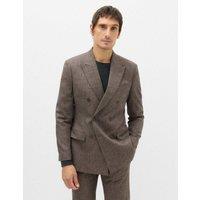 M&S Tailored Fit Textured Stretch Suit Jacket Brown