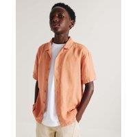 M&S Linen Rich Plain Shirt (6-16 Yrs) Orange