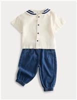 2 Piece Sailor Shirt Outfit (0-3 Yrs)