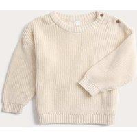 M&S Pure Cotton Knitted Jumper (0-6 Yrs) White