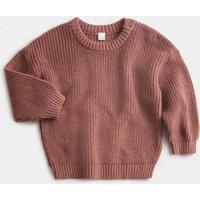 M&S Pure Cotton Knitted Jumper (0-6 Yrs) Brown
