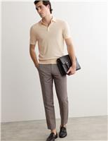 JAEGER Merino Wool with Silk Knitted Polo Shirt Light Blue