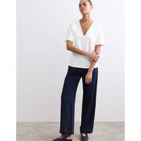 JAEGER Pure Cotton V-Neck Boxy Top White