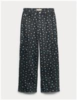 Wide Leg Floral Print Cargo Jeans (6-16 Yrs)