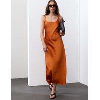 Autograph Satin Scoop Neck Maxi Slip Dress Amber