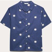 M&S Pure Cotton Sun Print Shirt (6-16 Yrs) Blue