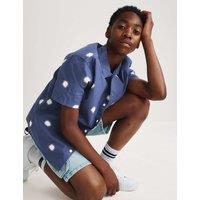 M&S Pure Cotton Sun Print Shirt (6-16 Yrs) Blue