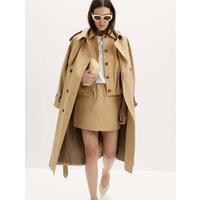 M&S Pure Cotton Twill Mini A-Line Skirt Light Caramel