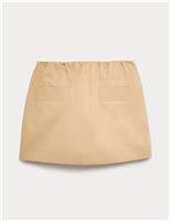 Pure Cotton Twill Mini A-Line Skirt