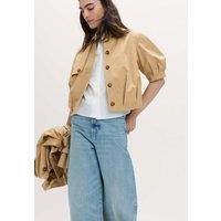 M&S Pure Cotton Balloon Sleeve Jacket Light Caramel