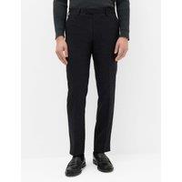 M&S Regular Fit Wool Rich Tweed Check Suit Trousers Dark Ink