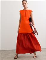 JAEGER Maxi Column Dress Tangerine