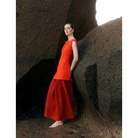 JAEGER Maxi Column Dress Tangerine