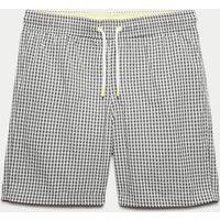 M&S Gingham Patterned Swim Shorts (6-16 Yrs) Black
