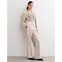 JAEGER Pure Linen Short Tailored Jacket Oatmeal