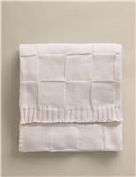 Knitted Checkerboard Large Throw