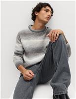Ombre Stripe Crew Neck Jumper with Wool