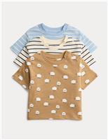 3 Pack Pure Cotton Animal & Stripe Tops (0-3 Years)