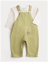 Cotton Rich Dungarees & Top Outfit (0-3 Yrs)
