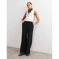 JAEGER Pure Silk Wide Leg Trousers Black