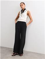 JAEGER Pure Silk Wide Leg Trousers Rum