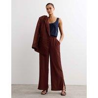JAEGER Pure Silk Wide Leg Trousers Rum