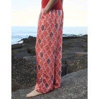 JAEGER Linear Wave Printed Wide Leg Trousers Pink Mix