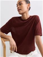 Pure Linen Textured T-Shirt