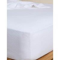 M&S Pure Linen Deep Fitted Sheet White