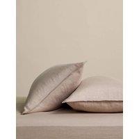 M&S 2 Pack Pure Linen Standard Pillowcases Putty