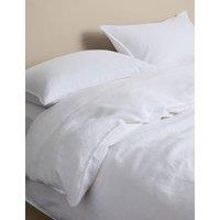 M&S Pure Linen Bedding Set White
