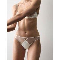 Autograph Satin & Mesh High Leg Knickers Ivory