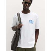 M&S Pure Cotton Sardinas Espanolas Graphic T-Shirt White