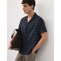 Autograph Geometric Print Shirt Navy Mix