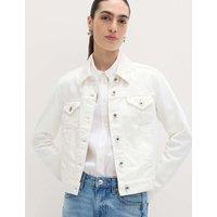 M&S Denim Collared Short Trucker Jacket Soft White