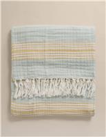 Pure Cotton Striped Large Throw