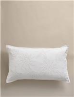 M&S Pure Cotton Shell Broderie Bolster Cushion White