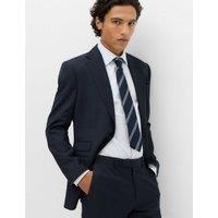 M&S SARTORIAL Regular Fit Pure Wool Striped Suit Jacket Navy