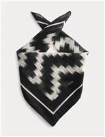 M&S Pure Cotton Patterned Bandana Green Mix
